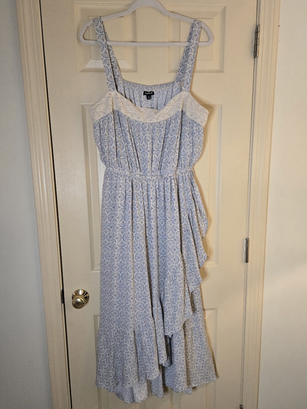 torrid Light Blue Lace-Trim Midi Dress